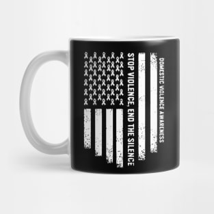 Domestic Violence Awareness USA American Flag Mug